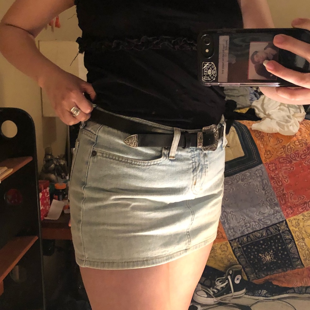 Light blue jean skirt